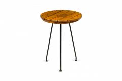 Tony Paul Tony Paul American Circular Wooden Slat Top And Iron Leg End Side Table - 3170788