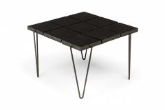 Tony Paul Tony Paul American Square Segmented Black Square Wire Frame End Side Table - 3170579