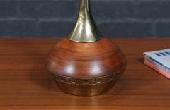 Tony Paul Tony Paul Sculpted Walnut Brass Table Lamp by Westwood Industries - 4570698