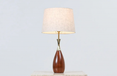 Tony Paul Tony Paul Sculpted Walnut Brass Table Lamp for Westwood Industries - 2765829