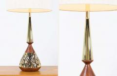 Tony Paul Tony Paul Walnut Brass Table Lamps for Westwood Industries - 2226612