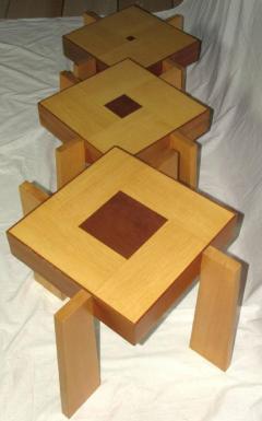 Toqapu Studio Rare Studio Nest of Three Incan Influenced Tables by Toqapu Studio circa 1985 - 569635