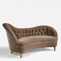 Tor Wolfenstein Tor Wolfenstein Sofa with Mohair and Wood Sweden 1940s - 4787380