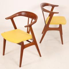 Torbjorn Afdahl Pair of Scandinavian Modern Teak Leather Occasional Chairs by Torbjorn Afdahl - 3402447