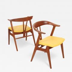 Torbjorn Afdahl Pair of Scandinavian Modern Teak Leather Occasional Chairs by Torbjorn Afdahl - 3405194