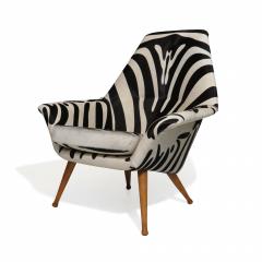 Torbjorn Afdal Danish Lounge Chair in Zebra Leather - 2416162