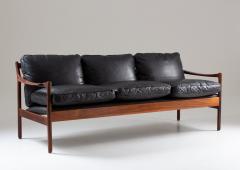 Torbjorn Afdal Midcentury Scandinavian Sofa in Leather and Rosewood by Torbj rn Afdal - 1690118