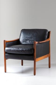 Torbjorn Afdal Scandinavian Midcentury Leather and Rosewood Lounge Chairs by Torbj rn Afdal - 1690131