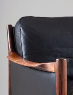 Torbjorn Afdal Scandinavian Midcentury Leather and Rosewood Lounge Chairs by Torbj rn Afdal - 1690135