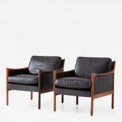 Torbjorn Afdal Scandinavian Midcentury Leather and Rosewood Lounge Chairs by Torbj rn Afdal - 1692792