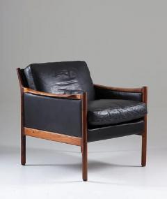 Torbjorn Afdal Scandinavian Midcentury Leather and Rosewood Lounge Chairs by Torbj rn Afdal - 2253031