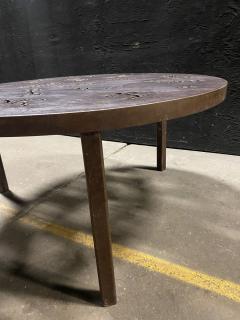 Torch Cut Brutalist Iron Cocktail Table - 3936824