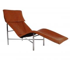 Tord Bjorklund Midcentury Danish Modern Brown Leather Chaise Lounge Chair by Tord Bj rklund - 1968965