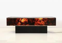 Tortoise Lucite Cocktail Table with Inerior Lights France 1970s - 3333881
