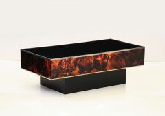 Tortoise Lucite Cocktail Table with Inerior Lights France 1970s - 3333882