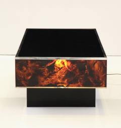 Tortoise Lucite Cocktail Table with Inerior Lights France 1970s - 3333888