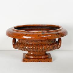 Tortoiseshell Glazed Terracotta Planter circa 1950 - 2857805