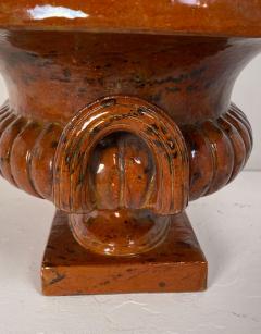 Tortoiseshell Glazed Terracotta Planter circa 1950 - 2857807