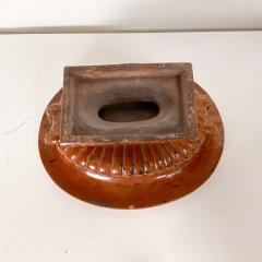 Tortoiseshell Glazed Terracotta Planter circa 1950 - 2857809