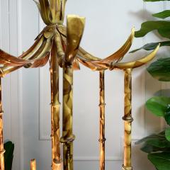 Tortoiseshell Painted Metal Faux Bamboo Pagoda Chandelier - 3032294