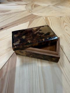 Tortoiseshell Style Wood Box with Beveled Lid - 4780630
