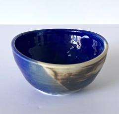 Toshiko Takaezu Ceramic Tea Bowl with Brilliant Blue Glaze by Toshiko Takaezu - 3907079