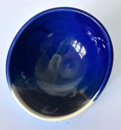 Toshiko Takaezu Ceramic Tea Bowl with Brilliant Blue Glaze by Toshiko Takaezu - 3907088