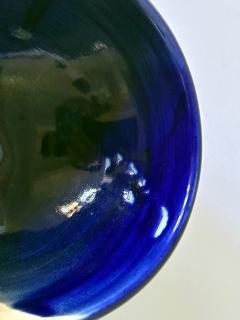 Toshiko Takaezu Ceramic Tea Bowl with Brilliant Blue Glaze by Toshiko Takaezu - 3907089