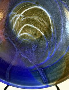 Toshiko Takaezu Large Ceramic Bowl with Brilliant Blue Glaze by Toshiko Takaezu - 4812662