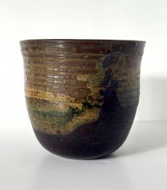 Toshiko Takaezu Large Ceramic Glazed Vase in Cachepot Form by Toshiko Takaezu - 4350548