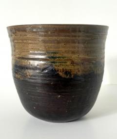 Toshiko Takaezu Large Ceramic Glazed Vase in Cachepot Form by Toshiko Takaezu - 4350552