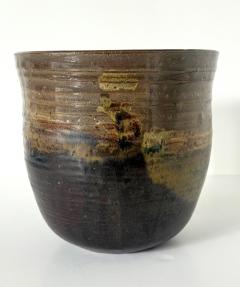 Toshiko Takaezu Large Ceramic Glazed Vase in Cachepot Form by Toshiko Takaezu - 4350553