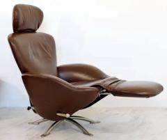 Toshiyuki Kita Toshiyuki Kita for Cassina Dodo Reclining Lounge Chair in Brown Leather - 3303649