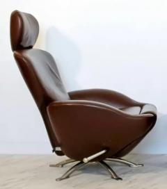 Toshiyuki Kita Toshiyuki Kita for Cassina Dodo Reclining Lounge Chair in Brown Leather - 3303671