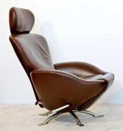Toshiyuki Kita Toshiyuki Kita for Cassina Dodo Reclining Lounge Chair in Brown Leather - 3303674