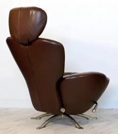 Toshiyuki Kita Toshiyuki Kita for Cassina Dodo Reclining Lounge Chair in Brown Leather - 3303677