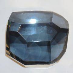 Toso Vetri D arte Toso Italian Modern Diamond Shaped Smoked Murano Glass Brass Jewel Like Box - 1151566