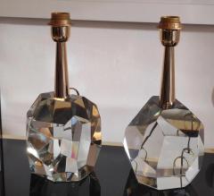 Toso Vetri Darte Pair of translucid Crystal Faceted Table Lamp by Toso - 2788595