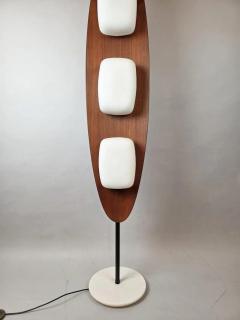 Totem floor lamp by Goffredo Reggiani wood marble and opaline glass Italy - 4546233