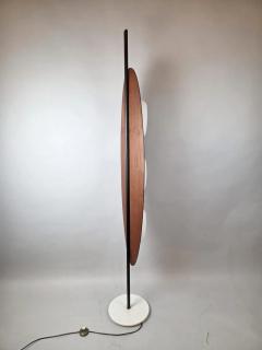 Totem floor lamp by Goffredo Reggiani wood marble and opaline glass Italy - 4546234