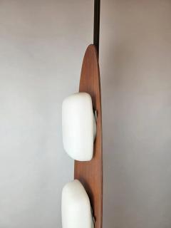 Totem floor lamp by Goffredo Reggiani wood marble and opaline glass Italy - 4546235