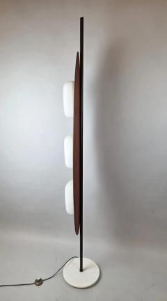 Totem floor lamp by Goffredo Reggiani wood marble and opaline glass Italy - 4546238