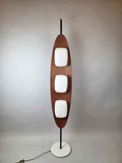 Totem floor lamp by Goffredo Reggiani wood marble and opaline glass Italy - 4546373