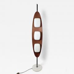 Totem floor lamp by Goffredo Reggiani wood marble and opaline glass Italy - 4546374