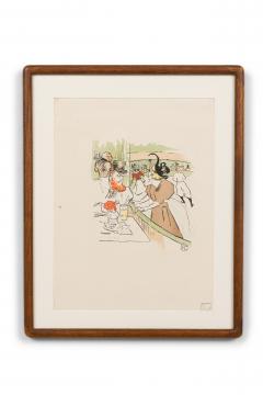 Toulouse Lautrec lithograph of a Man and Women skating - 4514909