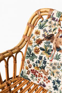Tove Edvard Kindt Larsen Pair Easy Chairs in Cane Fabric Rattan by Tove Edvard Kindt Larsen 1930s - 4593378
