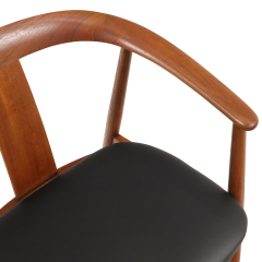 Tove Edvard Kindt Larsen Scandinavian Modern Teak Leather Armchair Designed by Edvard Tove Larsen - 3448706