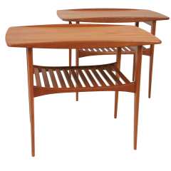 Tove Edvard Kindt Larsen Scandinavian Modern Teak Side Tables Designed by Tove Edvard Kindt Larsen - 3391705