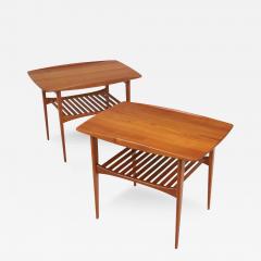 Tove Edvard Kindt Larsen Scandinavian Modern Teak Side Tables Designed by Tove Edvard Kindt Larsen - 3392192