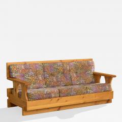 Tra Inn Sofa with Pine and Fabric Sweden 1970s - 4787291